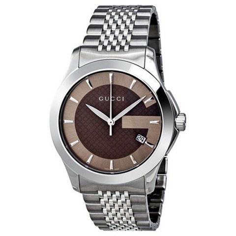 グッチ　腕時計　メンズ　G-タイムレス　YA126406　ブラウン×シルバー - 腕時計の通販ならワールドウォッチショップ