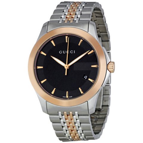 グッチ　腕時計　メンズ　G-タイムレス　YA126410　ブラック×ツートンベルト - 腕時計の通販ならワールドウォッチショップ