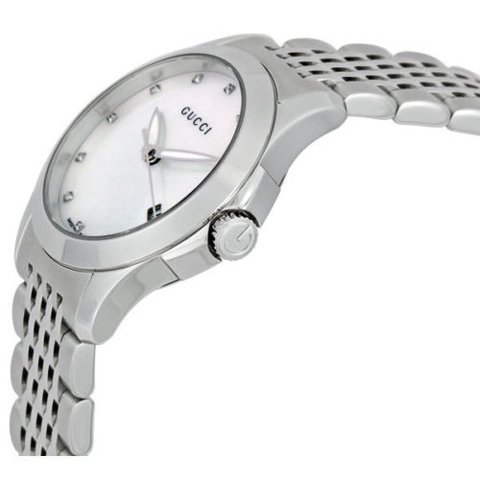 グッチ　腕時計　レディース　G-タイムレス　スモール　YA126504　12ダイヤモンド　マザーオブパール×シルバー -  腕時計の通販ならワールドウォッチショップ