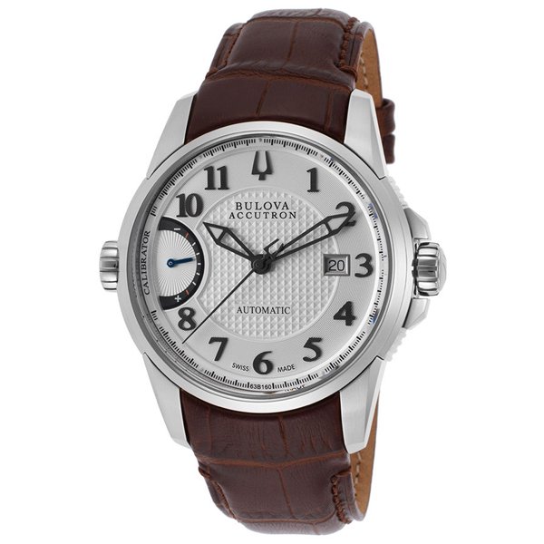 ブローバ　腕時計　キャリブレーター　アキュトロン　63B160　オートマチック　ホワイト×ブラウンレザーベルト -  腕時計の通販ならワールドウォッチショップ