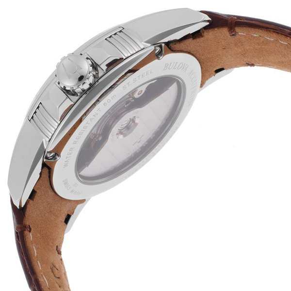 ブローバ　腕時計　キャリブレーター　アキュトロン　63B160　オートマチック　ホワイト×ブラウンレザーベルト -  腕時計の通販ならワールドウォッチショップ