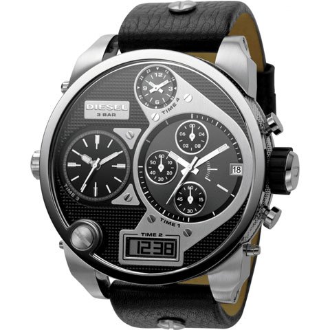 ディーゼル 腕時計 ミスターダディー DZ7125 ブラック×ブラックレザー