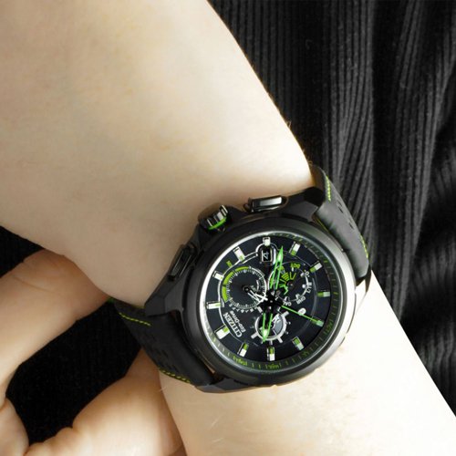 シチズン　逆輸入　エコドライブ　AT7035-01E　ブラック×グリーンダイアル×ブラックレザーベルト - 腕時計の通販ならワールドウォッチショップ