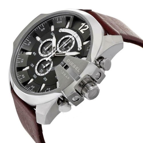 ディーゼル/時計/腕時計/メガチーフ/DZ4290/グレー×ブラウンレザー - 腕時計の通販ならワールドウォッチショップ