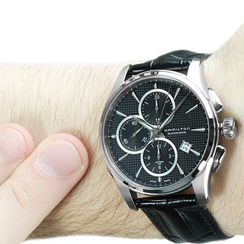 ハミルトン　腕時計　ジャズマスター　オートクロノ　H32596731　ブラック×ブラックレザー - 腕時計の通販ならワールドウォッチショップ