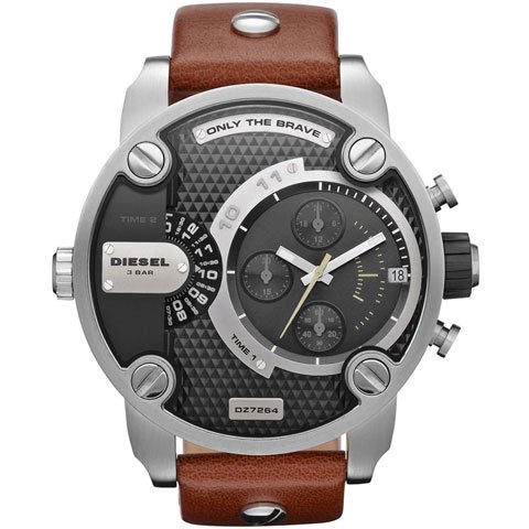 ディーゼル　時計　リトルダディー　DZ7264 　ブラック×ブラウンレザーベルト - 腕時計の通販ならワールドウォッチショップ