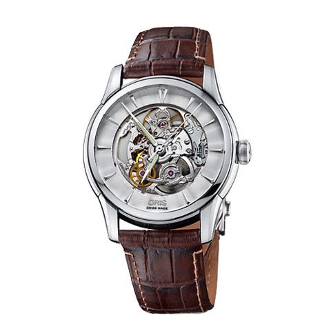 オリス　腕時計　アートリエ　スケルトン　734-7670-4051M　シルバー×ブラウン - 腕時計の通販ならワールドウォッチショップ