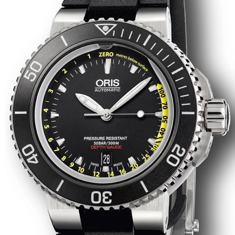 オリス　腕時計　アクイス　デプスゲージ　733-7675-4154RS　ブラック×ブラック - 腕時計の通販ならワールドウォッチショップ