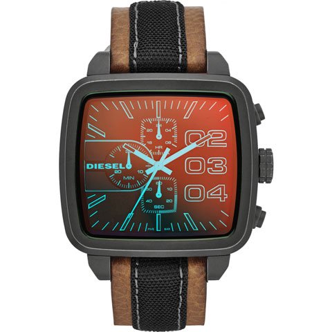 ディーゼル　腕時計　フランチャイズスクエア 　DZ4303　ブラック×ブラウン