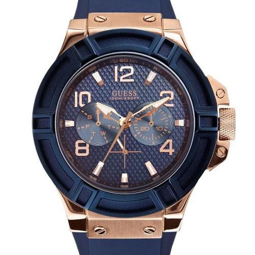 guess ゲス クォーツ腕時計 メンズ ブルーデニム ゲス 腕時計 メンズ リガー W0247G3 ブルー×ブルー - 腕時計の