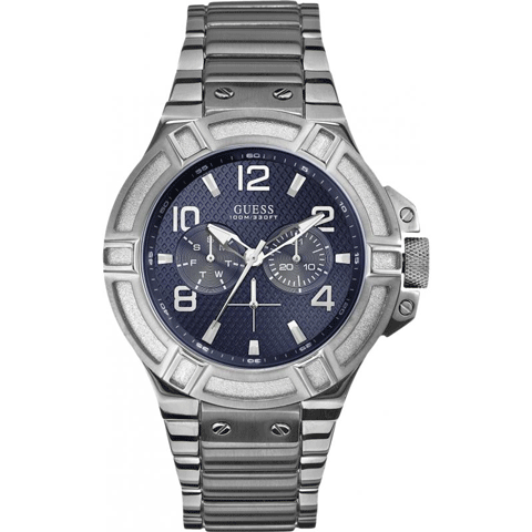 ゲス　腕時計　メンズ　リガー  W0218G2　ブルー×シルバー