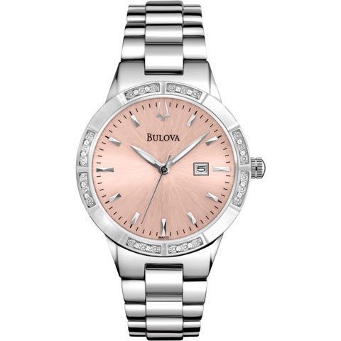 ブローバ 腕時計 レディース ダイヤモンドコレクション 96R175 ピンク
