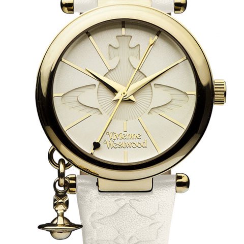 ヴィヴィアン・ウエストウッド　腕時計　オーブ2　 クリーム×ホワイトレザーベルト   腕時計の通販ならワールドウォッチショップ
