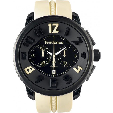 テンデンス　腕時計　ガリバーラウンド　クロノグラフ　02046022　ブラック×クリーム - 腕時計の通販ならワールドウォッチショップ