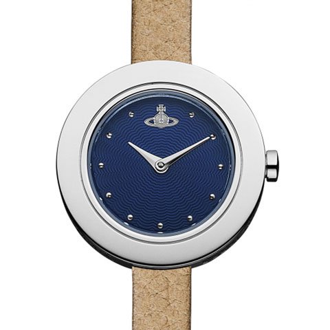 ヴィヴィアン・ウエストウッド　腕時計　エッジ　VV097NVTN　ネイビーブルー×ブラウンレザーベルト - 腕時計の通販ならワールドウォッチショップ