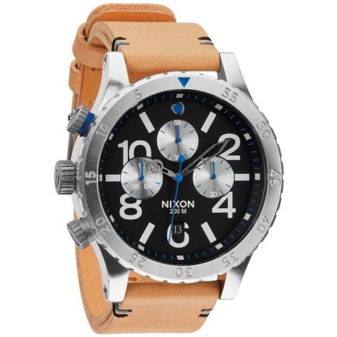 ニクソン 腕時計 48-20 A3631602 ブラック×ナチュラルレザー