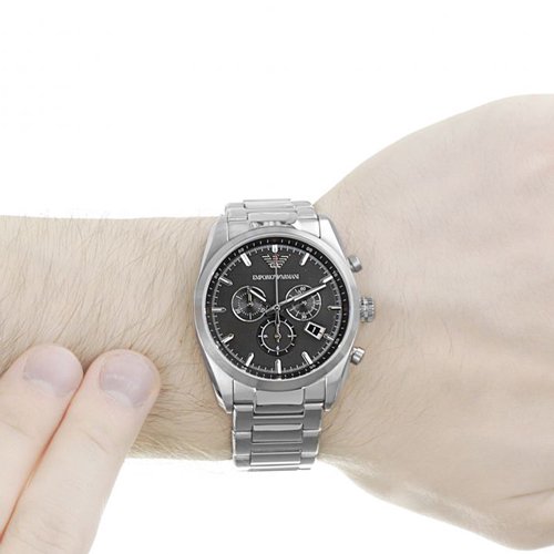 エンポリオアルマーニ　腕時計　タジオ　AR6050　ブラック×シルバー - 腕時計の通販ならワールドウォッチショップ