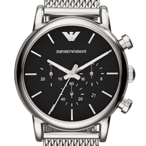エンポリオアルマーニ　腕時計　ルイジ　AR1811　ブラック×メッシュベルト - 腕時計の通販ならワールドウォッチショップ