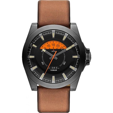ディーゼル　腕時計　アージェス　DZ1660　ブラック×ブラウンレザーベルト