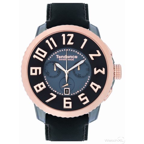 テンデンス 腕時計 スイスメイド TE470003 ブラック×ローズ