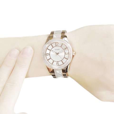 ゲス 腕時計 レディース ゴッデス W0074L2 ホワイト×ツートン - 腕時計の通販ならワールドウォッチショップ