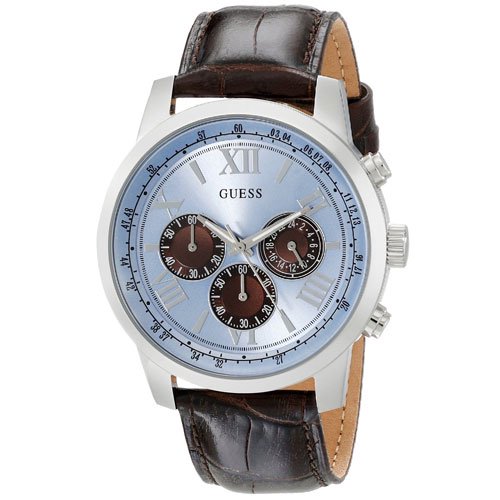 ゲス　腕時計　メンズ　ホライゾン　W0380G6　アイスブルーダイアル×ブラウンレザーベルト- 腕時計の通販ならワールドウォッチショップ