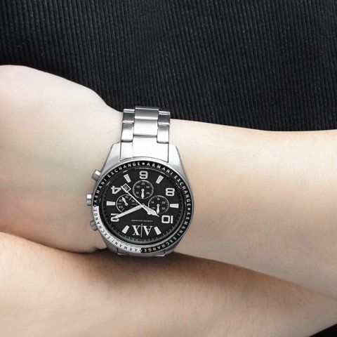 アルマーニエクスチェンジ 腕時計 メンズ AX1254 ブラック×シルバー