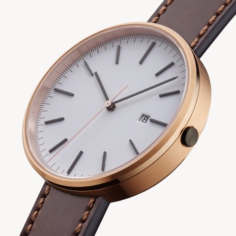 ユニフォームウェアーズ　腕時計　　ホワイト×ローズゴールド×ブラウンシェルコードバンレザーベルト   腕時計の通販ならワールドウォッチショップ