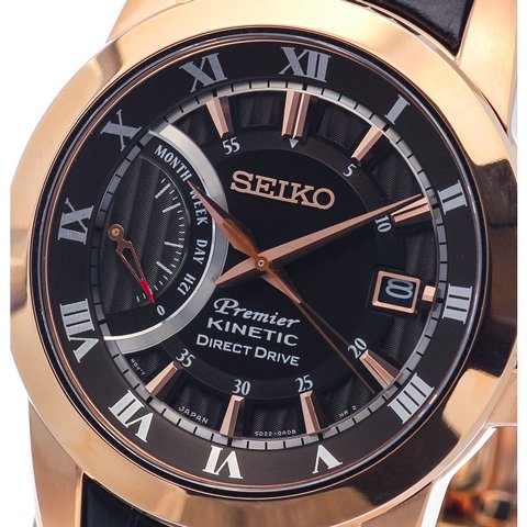 セイコー　逆輸入　プルミエ　キネティック　SRG016P1　ブラウン×ブラックレザー - 腕時計の通販ならワールドウォッチショップ