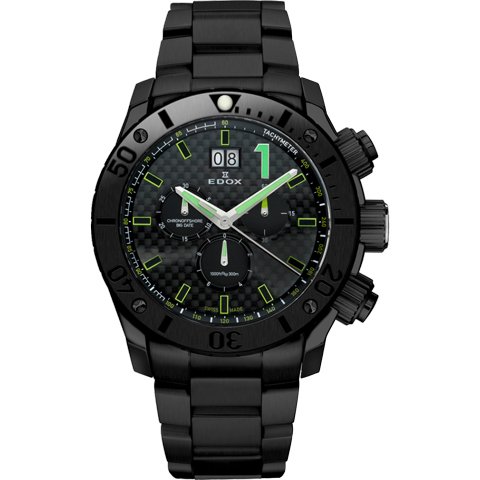 エドックス　腕時計　クラスワン　クロノオフショア　01115 37N NV　ブラック×グリーン