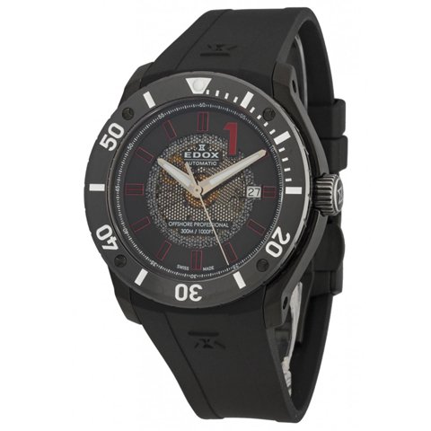 エドックス　腕時計　クラスワン　オートマチック　クロノオフショア　80088 37N NRO2　ブラック×レッド -  腕時計の通販ならワールドウォッチショップ