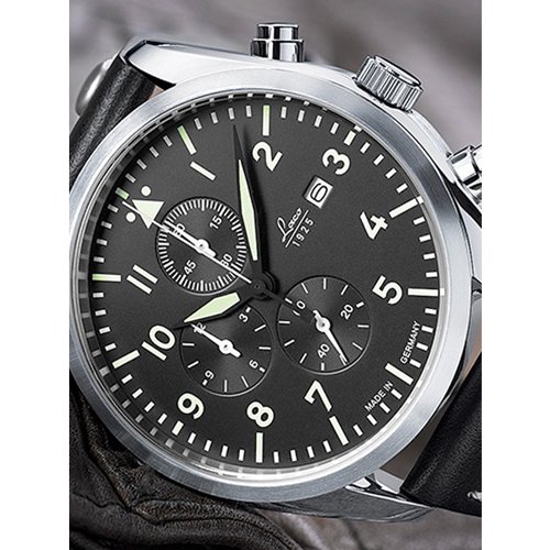 ラコ　腕時計　国内正規品　クロノグラフ　トリーア　861915　ブラック×ブラックレザーベルト - 腕時計の通販ならワールドウォッチショップ