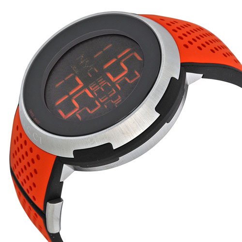 グッチ　腕時計　I-グッチ　YA114104　デジタルダイアル×オレンジラバーベルト- 腕時計の通販ならワールドウォッチショップ
