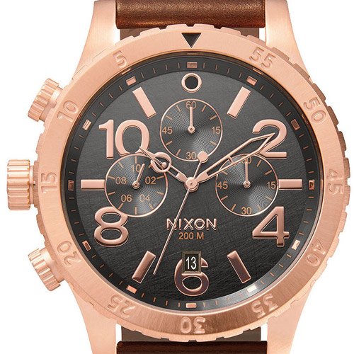 ニクソン 腕時計 48-20 A3632001 ガンメタルダイアル×ブラウンレザー 