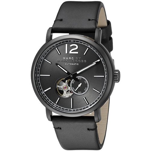 マークバイマークジェイコブス　腕時計　メンズ　MBM9717　ファーガス　オートマチック　セミスケルトン×ブラックレザーベルト -  腕時計の通販ならワールドウォッチショップ