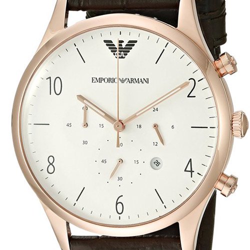 エンポリオアルマーニ　腕時計　ベータ　AR1916 　ホワイトダイアル×ブラウンレザーベルト - 腕時計の通販ならワールドウォッチショップ