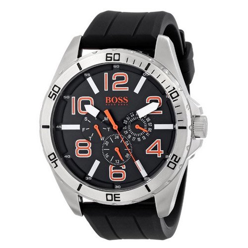 ヒューゴボス　腕時計　メンズ　オレンジ　1512945　ブラックダイアル×ブラックラバーベルト - 腕時計の通販ならワールドウォッチショップ
