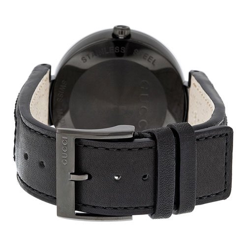 グッチ　腕時計　メンズ　インターロッキング　YA133206　ブラックダイアル×ブラックレザーベルト- 腕時計の通販ならワールドウォッチショップ