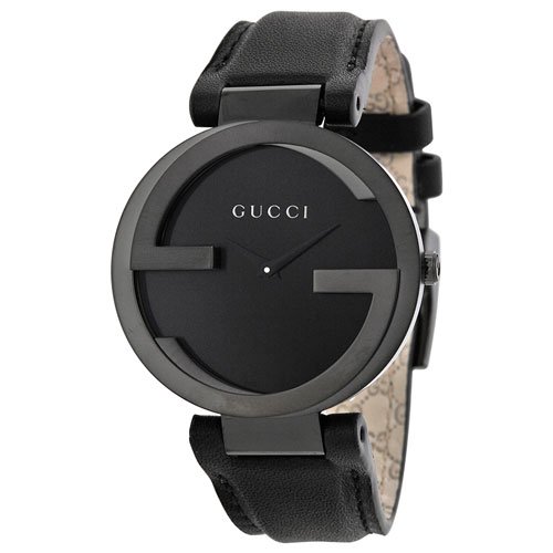 グッチ　腕時計　レディース　インターロッキング　YA133302　ブラックダイアル×ブラックレザーベルト- 腕時計の通販ならワールドウォッチショップ