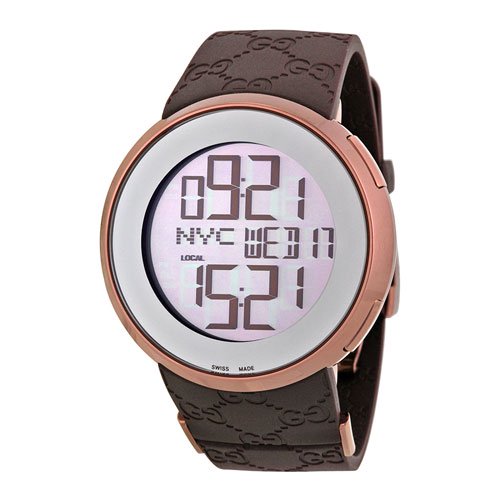グッチ 腕時計 I-グッチ デジタル YA114209 デジタルダイアル×ブラウン