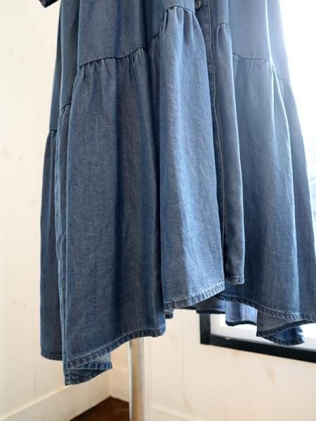CYNICAL ティアード デニム ロングシャツワンピース 長袖