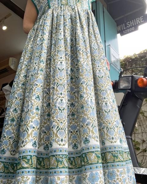 インド布ブロックプリントロングワンピースハンドメイド iocus】ハンドブロックプリントワンピース - Carry On ONLINE STORE