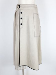 【Lallia Mu】メッシュプリーツドッキングスカート【Made in Japan】