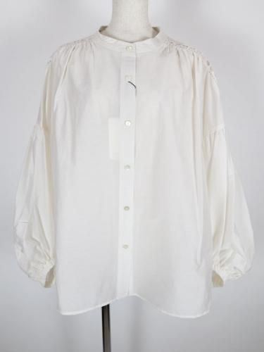 Lallia Mu】ショルダーレースシアーシャツブラウス 【Made in