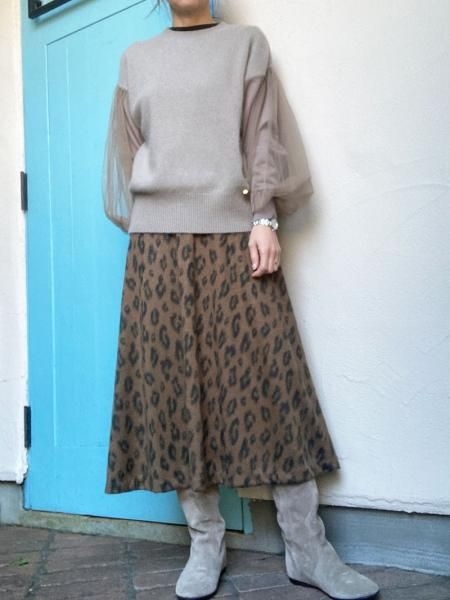 MICA&DEAL 22AW レオパードジャガードスカート MICA&DEAL 22AW レオパードジャガードスカート スカート