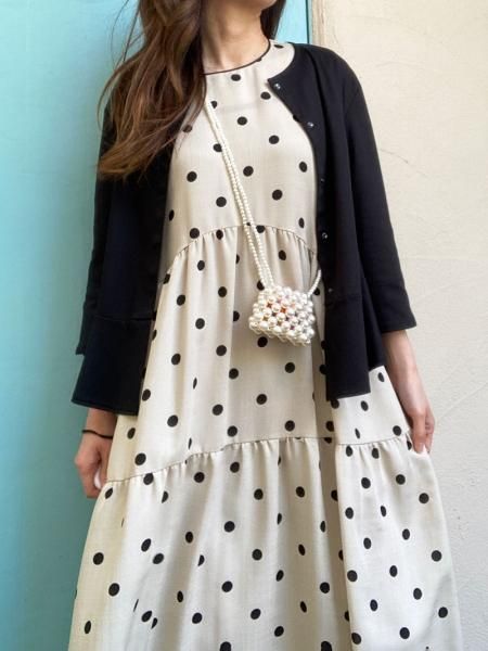 Lallia Mu】ドットティアードドレス - Carry On ONLINE STORE