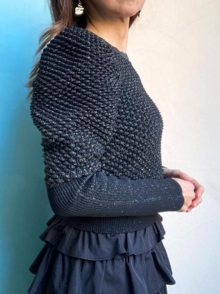 Sov. 】プレーティングラメホイップパワショルニット - Carry On