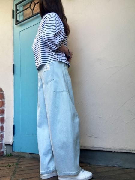 CYNICAL ライトブルー ハイウエスト コクーンワイドパンツ CYNICAL ライトブルー ハイウエスト コクーンワイドパンツ