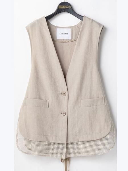 【Lallia Mu】ラリアムー メッシュヘムベスト Lallia Mu】メッシュヘムベスト【Made in Japan】 - Carry On