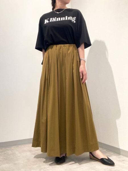 45r 45rpm コットン 編み地 フリンジ タックフレアスカート キナリ系